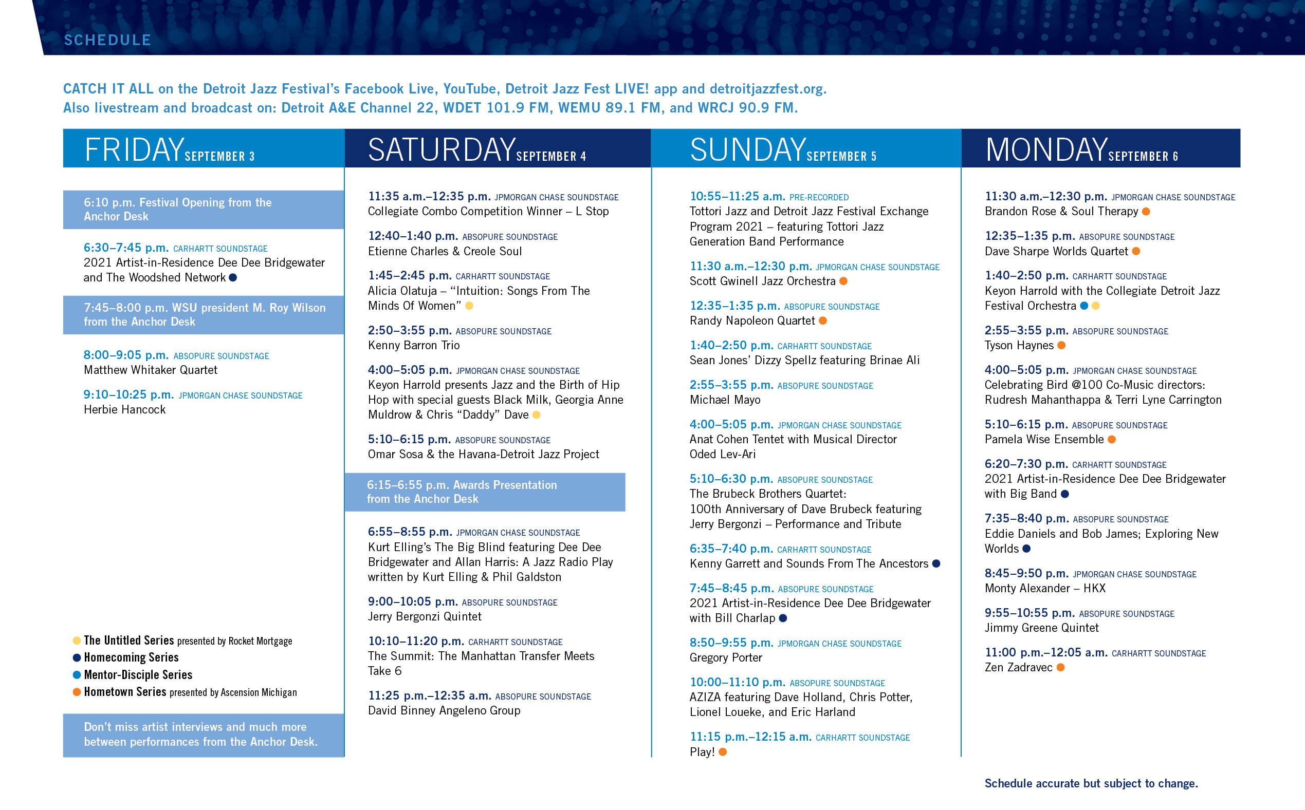 Detroit Jazz Festival 2021 Program Schedule Detroit Jazz Fest