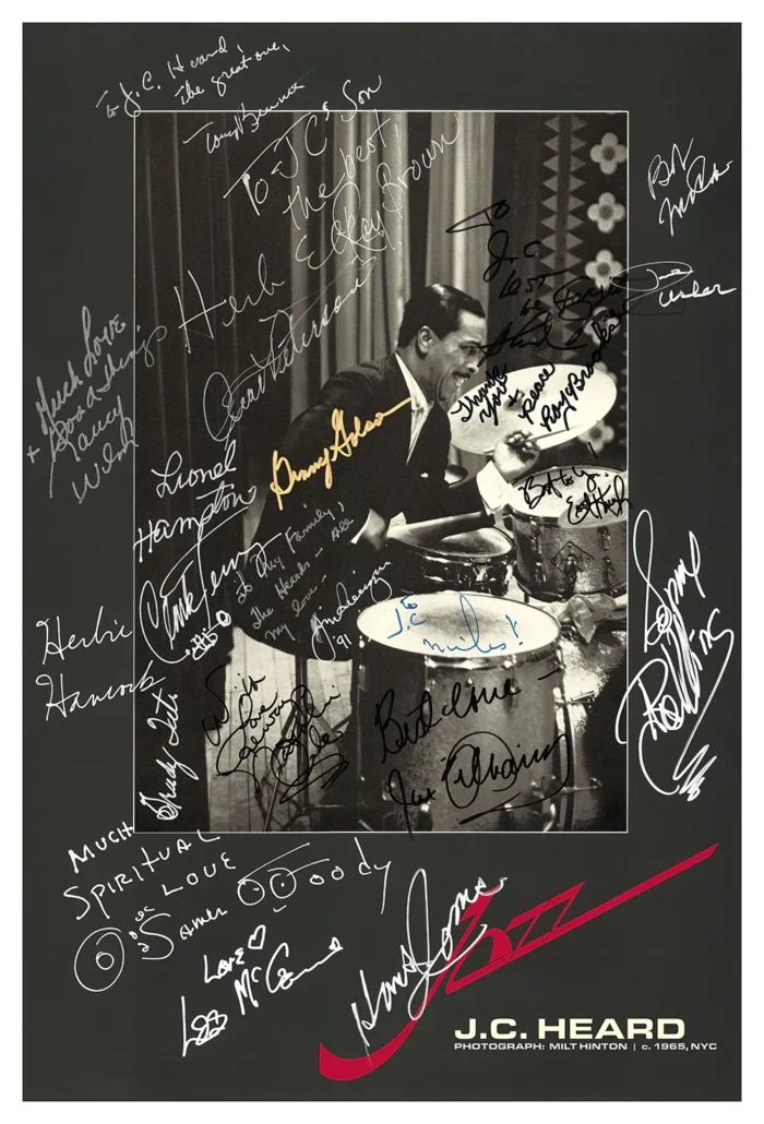 JC Heard limited edition poster with autographs of jazz legends
