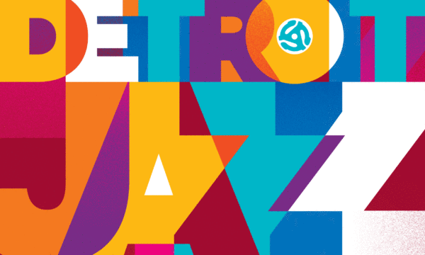colorful background image based on the 2025 Detroit Jazz Festival poster