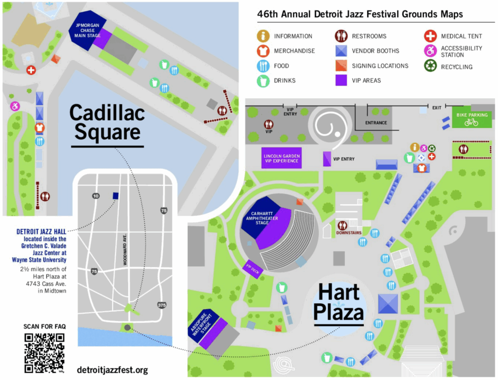2025 Detroit Jazz Festival Grounds Map